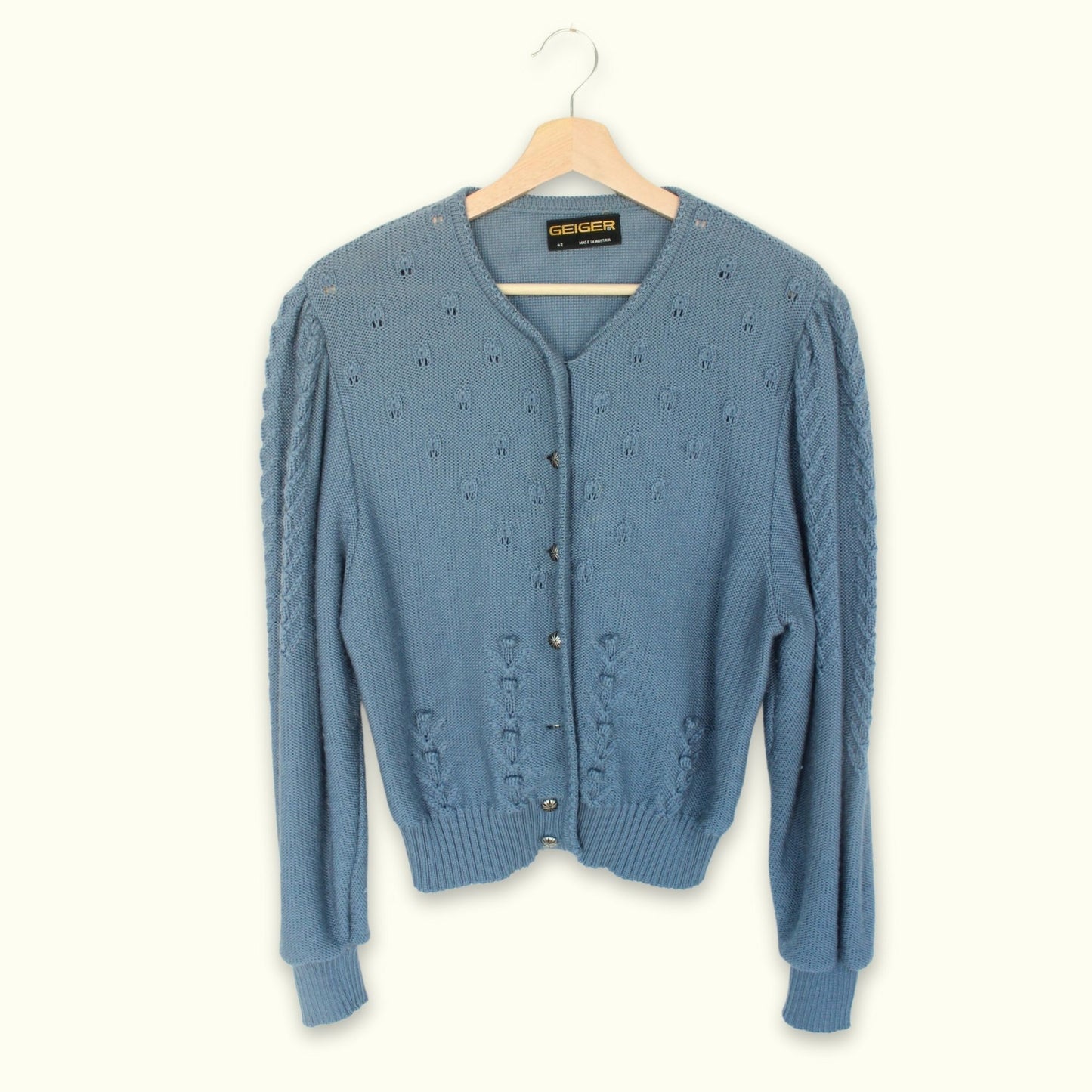 Dusty Blue Wool Cardigan - M