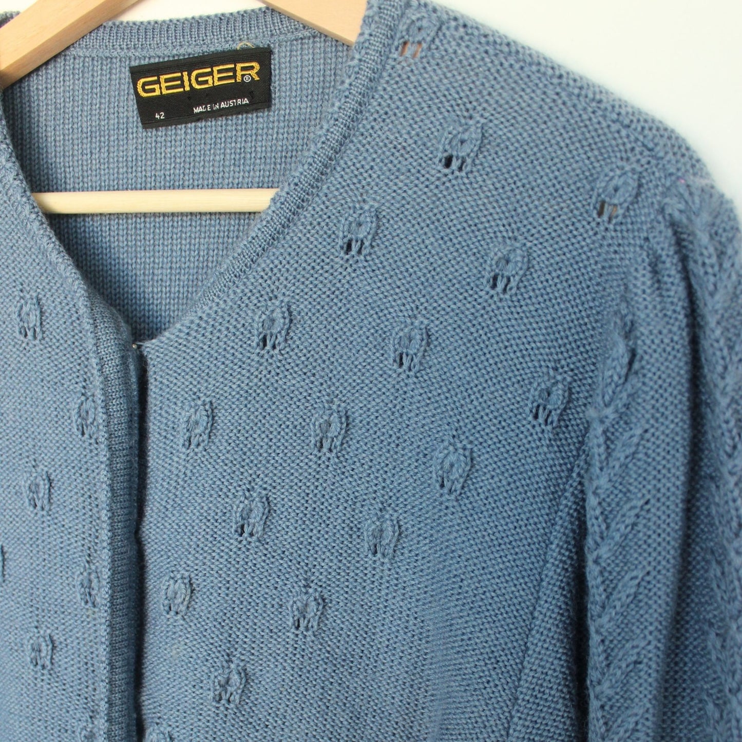 Dusty Blue Wool Cardigan - M