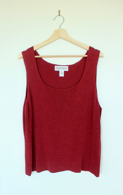 Vintage Maroon Knit Tank - XL