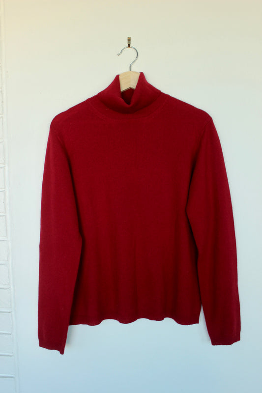 Cashmere & Wool Blend Turtleneck Sweater - L