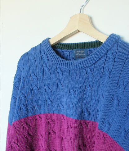 Color Block Vintage Sweater - L